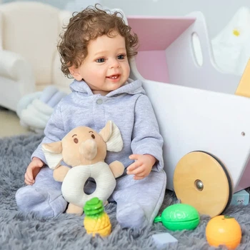 Реалістична вінілова лялька Reborn Baby Benjamin хлопчик 55 см – силіконова лялька, яку можна купати (RB049)
