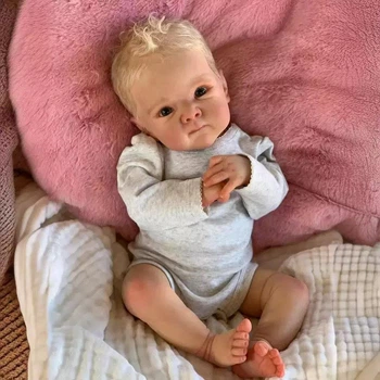 Реалістична лялька Reborn Baby Doll Elsie 48 см — вініловий малюк з волоссям та аксесуарами, можна купати (RB083)