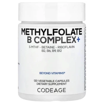 Фолиевая кислота Codeage Methylfolate B Complex+ 120 растительных капсул