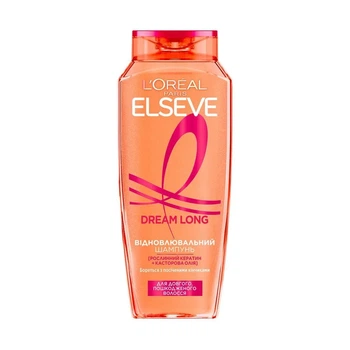 Шампунь для довгого пошкодженого волосся L'Oréal Paris Elseve Dream Long з рослинним кератином і касторовою олією, 250 мл