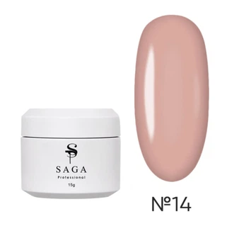 Гель для наращивания SAGA professional Builder veil Summer №14 персиковый 15 мл