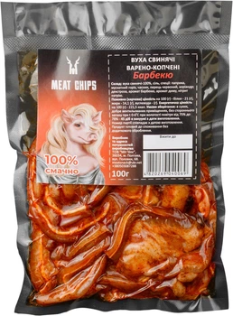 Вушка свинячі в/к Meat Chips зі смаком барбекю 100 г