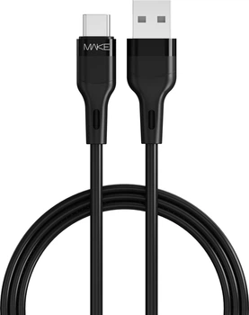 Кабель Make Silicone USB to Type-C 3A 1 м Black (MCB-CS1BK)