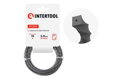 Ліска для тримера Intertool 2.0мм x 15м квадрат кручений армований (DT-2327)