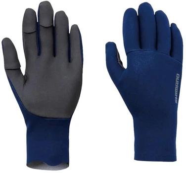 Рукавички Shimano Chloroprene EXS водонепроникні для риболовлі, титанове покриття XL Blue