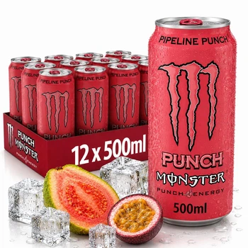Упаковка безалкогольного енергетичного напою Monster Energy Pipeline Punch 500 ml х 12 енергетик