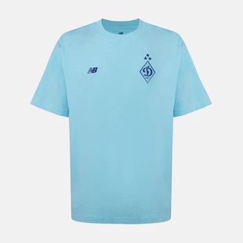 Мужская голубая футболка ФК «Динамо» Киев New Balance Small Logo 50 (L) (MT62D1B7SRF)