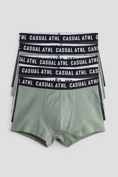 Боксери H&M 12-14 зріст 158-164 для хлопчика, підлітка шорти труси, набір з 5-ти шт., хакі, графіт, світло-сірий меланж