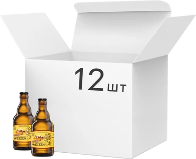Упаковка пива Saga Weizen светлое нефильтрованное 4.9% 0.33 л x 12 шт (4820195890837)