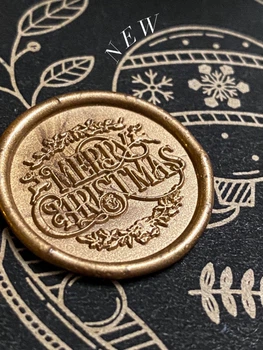 Готові сургучеві печатки “Merry Christmas” 10 шт в комплекті діаметром 25 мм