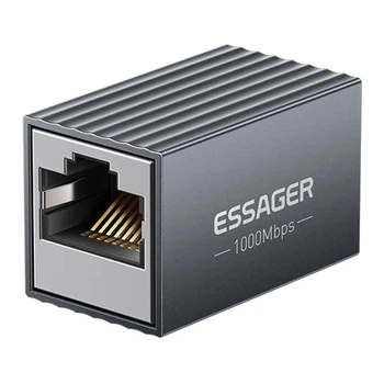 З'єднувач витої пари ESSAGER Gigabit RJ45 Coupler Black (EZJRJK-XT0G-P)