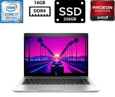 Ноутбук Hewlett Packard EliteBook 840 G6 14” IPS 1920x1080 Core i7-8565U 1.80GHz 16GB DDR4 SSD 256GB Radeon 550X 2GB Камера (H840G6R16S256R550XB) Б/У