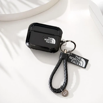 Чехол кейс для наушников Airpods Pro 3 The North Face чёрный + брелок