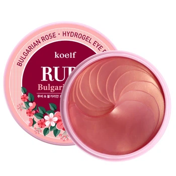 Гидрогелевые патчи под глаза с рубиновой пудрой и розовым маслом Koelf Ruby & Bulgarian Rose Eye Patch 60шт