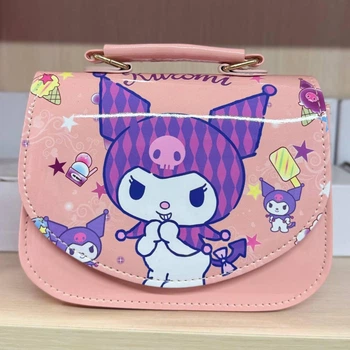 Сумка дитяча для дівчинки через плече з принтом Kuromi 17×13×6 см пудрова