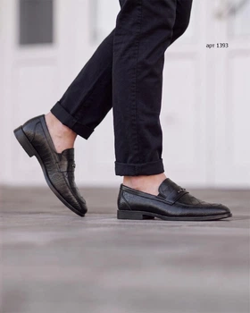 Лофери чоловічі Loafers Crocodile Skin 42 (26-26.5см) Black (арт 1393)