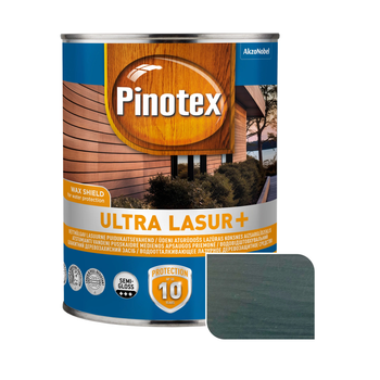 Пропитка для дерева Pinotex Ultra Lasur+ с декоративным эффектом, 3 л, антрацит, полуглянцевая