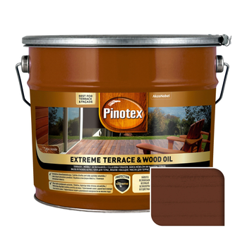 Масло для обработки дерева Pinotex Extreme Terrace & Wood Oil атмосферостойкое, 10 л, тик
