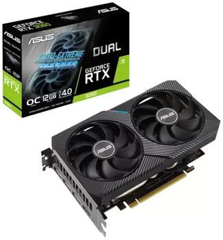 Відеокарта GeForce RTX 3060, Asus, DUAL OC V2, 12Gb GDDR6, 192-bit, HDMI/3xDP, 1867/15000 MHz, 8-pin (DUAL-RTX3060-O12G-V2)