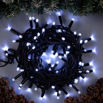 Светодиодная гирлянда 26 м 400 LED для дома 8 режимов холодный белый черный провод LS-1032