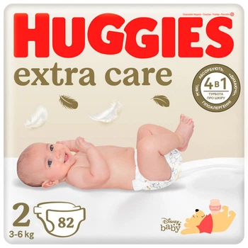 Подгузники Huggies Extra Care 2 (3-6 кг), 82 шт (5029053578088) (349407)