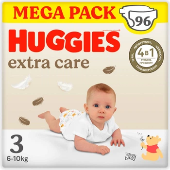 Подгузники Huggies Extra Care Size Размер 3 (6-10 кг) 96 шт (5029053577944) (349462)