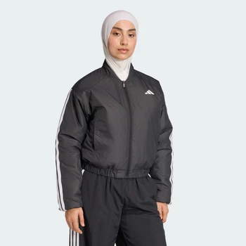 Женская бомбер Essentials CLIMAWARM 3 Stripes Insulated adidas KG1888 (XL) черный (4068814362925)