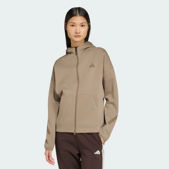 Жіноча толстовка ADIDAS Z.N.E. FULL ZIP adidas KF6330 (S) бежевий (4068804301651)