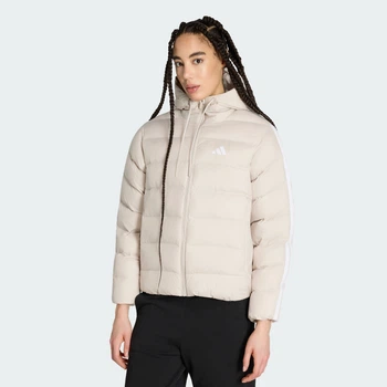 Жіноча куртка Essentials CLIMAWARM 3-Stripes Synthetic Down Hooded adidas KS7708 (XS) бежевий (4068804760793)