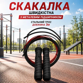 Скакалка скоростная для кроссфита Speed Rope 3 m 151233 Black