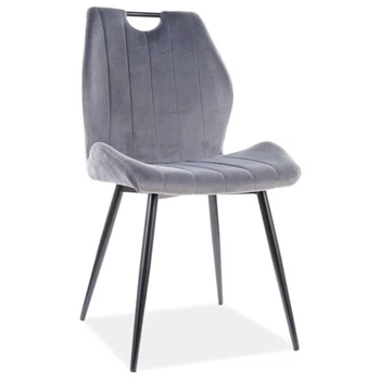Стул в гостиную/кухню Arco Velvet Signal черный/серый (металл/ткань бархат BL.14) (ARCOVCSZ)