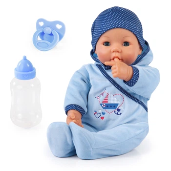 Пупс Bayer Hello Baby Boy с аксессуарами 46 см Голубой 94683AC (4003336420944)