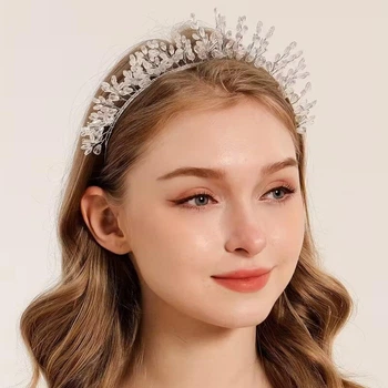 Корона диадема серебристая Ледяные веточки Podarkus BK996-S