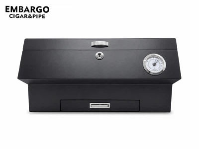 Х'юмідор для 50-75 сигар Black Mahogany Showcase з висувною скринькою