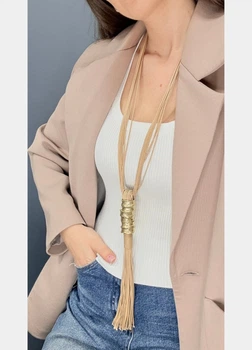 Кольє сотуар бежевий Gelsomini bijoux 16-020 - One size - бежевий