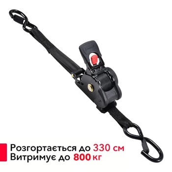 Ремень для затяжки багажа (v3.0) выдерживает до 800 кг, растягивается до 330 см
