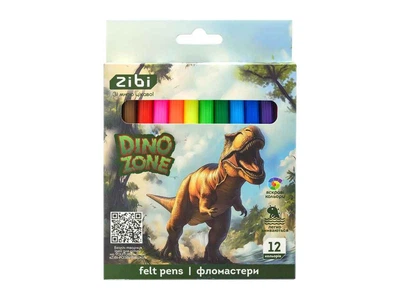 Фломастери ZIBI 12кол. DINO, KIDS Line ZB.2825