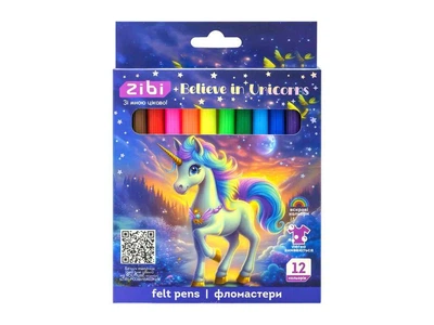 Фломастери ZIBI 12кол. UNICORN, KIDS Line ZB.2826