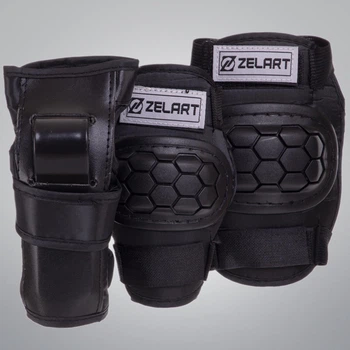 Защита детская наколенники, налокотники, перчатки Zelart SK-2378_Черный_S, размер S, черные