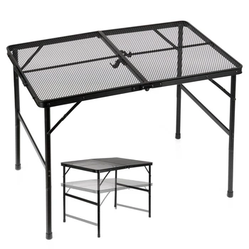 Стіл туристичний Vilde 489393 розкладний 2в1 90 x 60 x 42/66 см Чорний (5900670121577)