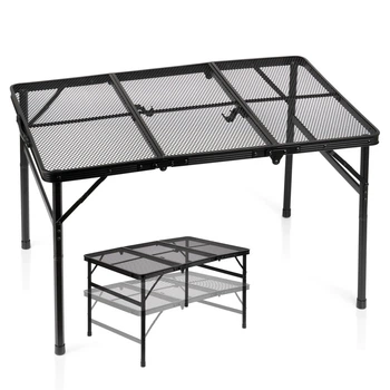 Стіл туристичний Vilde 489394 розкладний 2в1 90 x 60 x 27/56 см Чорний (5900670121584)