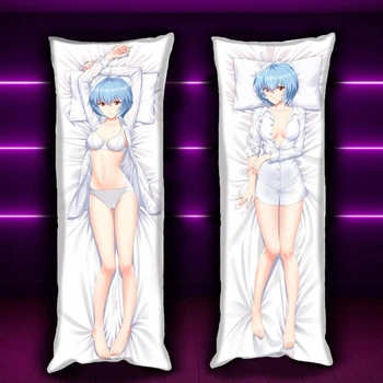 Дакимакура 105х35 см Аянами Рей Евангелион Neon Genesis Evangelion Подушка с наволочкой двусторонняя