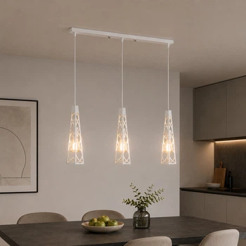 Светильник подвесной на планке MSK Electric Parma тройной подвес Е27 NL 3890-3 WH белый