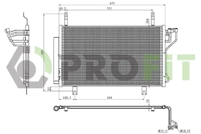 Конденсер кондиціонера PROFIT 1770-0569 Mazda CX-5 KD4561480, KD4561480A, KD6261480