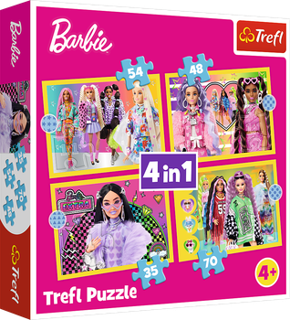Zestaw puzzle Trefl 4 w 1 Barbie wesoły świat 207 elementów (5900511346268)
