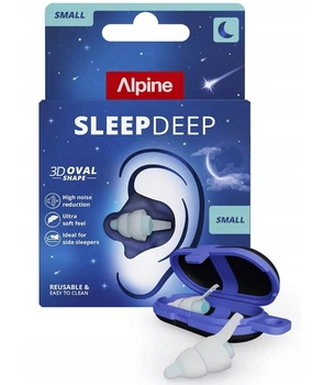 Беруши для сна Alpine SleepDeep Mini Sleep Deep 27 дБ S - ушные беруши от храпения и шума, многократные earplugs, 3D Oval