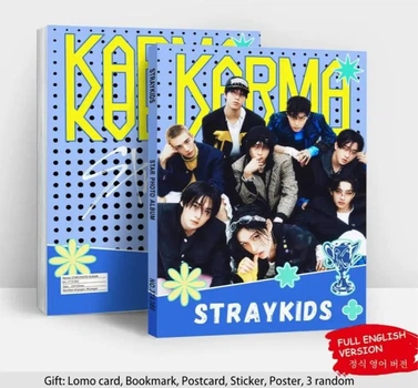 Игровой набор Журнал Альбом Стрей Кидс Фотобук Stray Kids Karma k-pop Формат А4 к-поп Постер карточки открытка наклейки