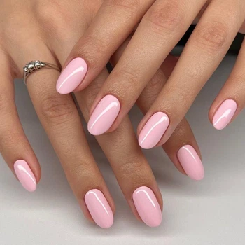 Накладные ногти Nail плотный розовый, овал, короткие, 24 шт