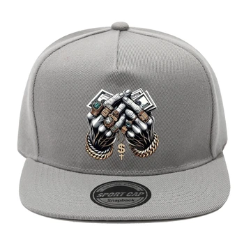 Снэпбек Snapback Кепка Бейсболка с принтом кости серый