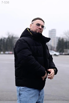 Пуховик DRAPP з патчем S Чорний (7-538)